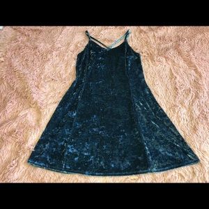 Blue velvet dress